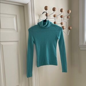 Banana Republic - Long Sleeve Turtle Neck Sweater - Teal Green - XS